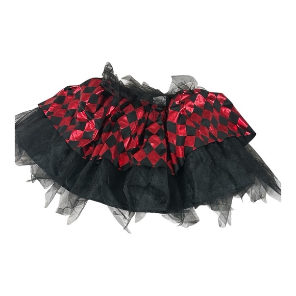 Combo: Women’s Checkered Tutu Halloween Dress Up Costume and one black skirt OS - Picture 2 of 7